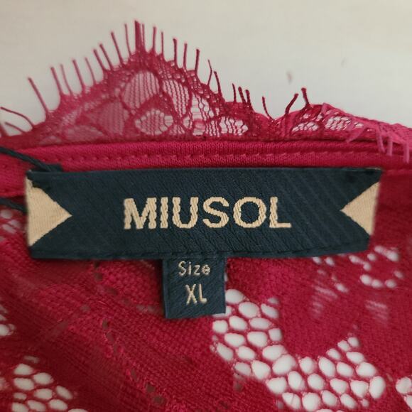 HOCO Sorority‎ Dress XL Lace Overlay Ruffled Wedding Guest Cocktail Miusol NWT - Picture 9 of 14